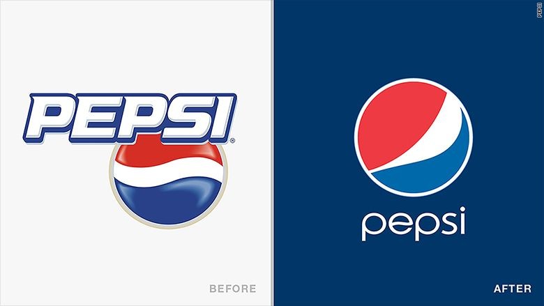 Desain logo Pepsi sangat sederhana 