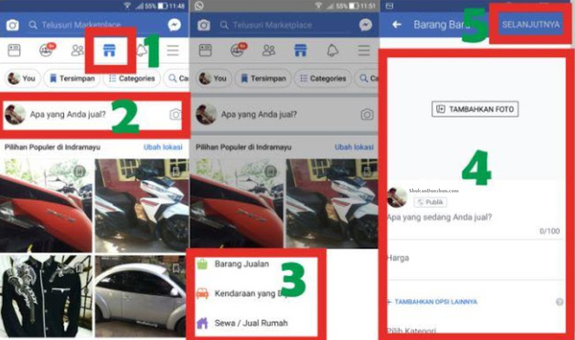 Sosial media facebook untuk barang bekas 